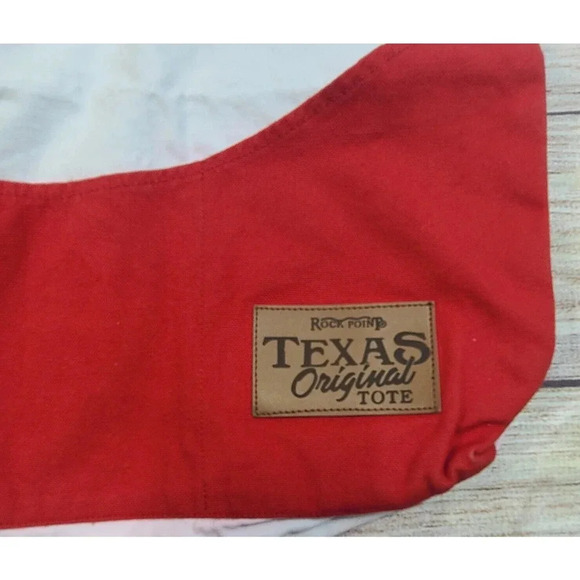 Rock Point Texas Flag Original Tote Bag Purse Women's Cotton Red White Navy Blue - Picture 3 of 8